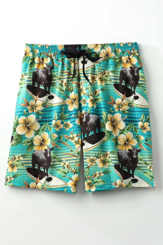 Cinch Mens Swim Trunk Surfing Cows