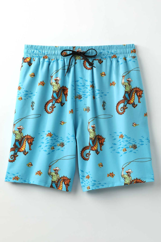 Cinch Mens Swim Trunk Roping Seahorse