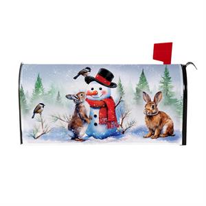Evergreen Snowman & Friends Mailbox Cover
