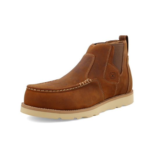Twisted X 4" Chelsea Wedge Oiled Saddle Composite Toe EH