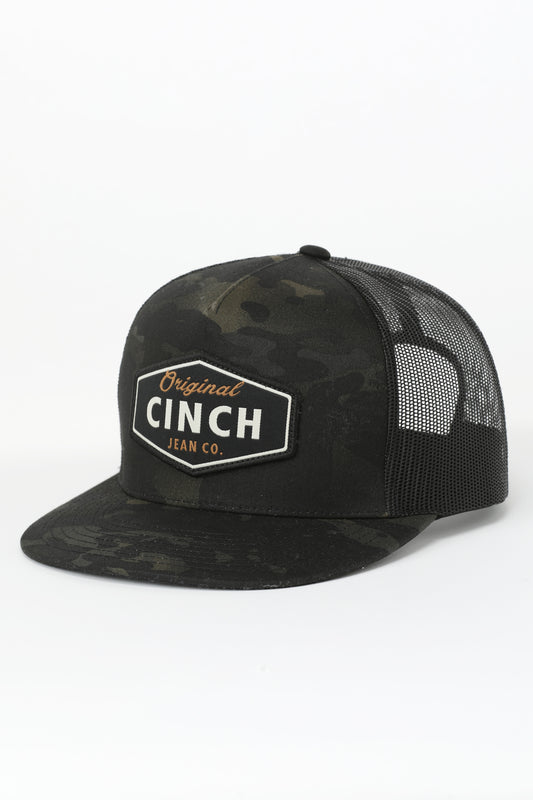 Cinch Trucker Cap Black Faded Camo