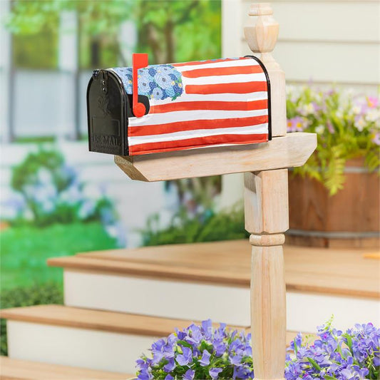 Evergreen American Classic Floral Flag Mailbox Cover