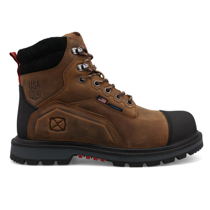 Twisted X Made in USA 6" Composite Toe Waterproof Work Boot Brown/Black