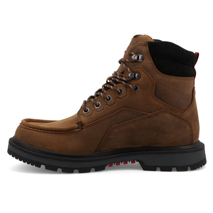 Twisted X Made in USA 6" Waterproof Moc Toe Work Boot Brown/Black