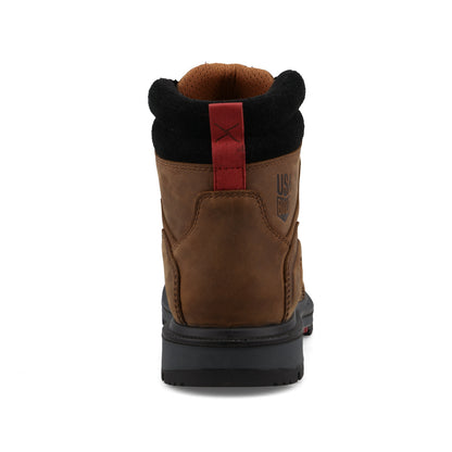 Twisted X Made in USA 6" Waterproof Moc Toe Work Boot Brown/Black