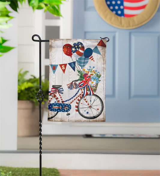 Evergreen American Classic Bicycle Moire Garden Flag