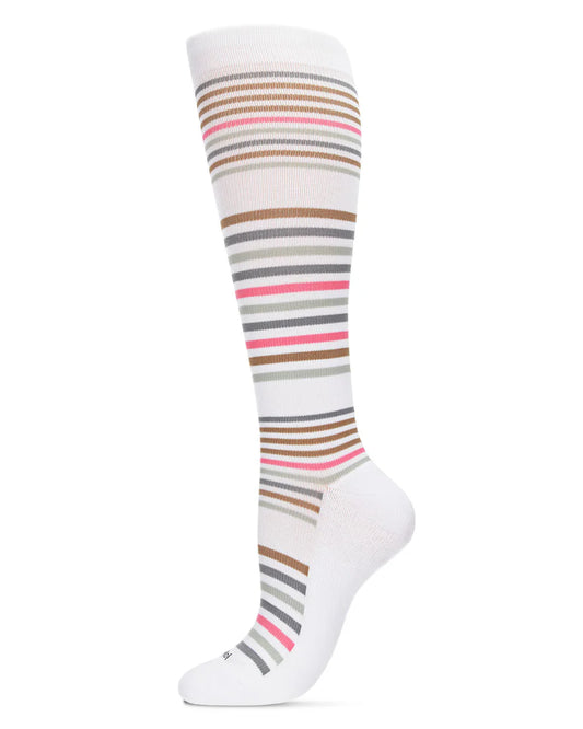 MeMoi Bamboo Compression Classic Stripes White