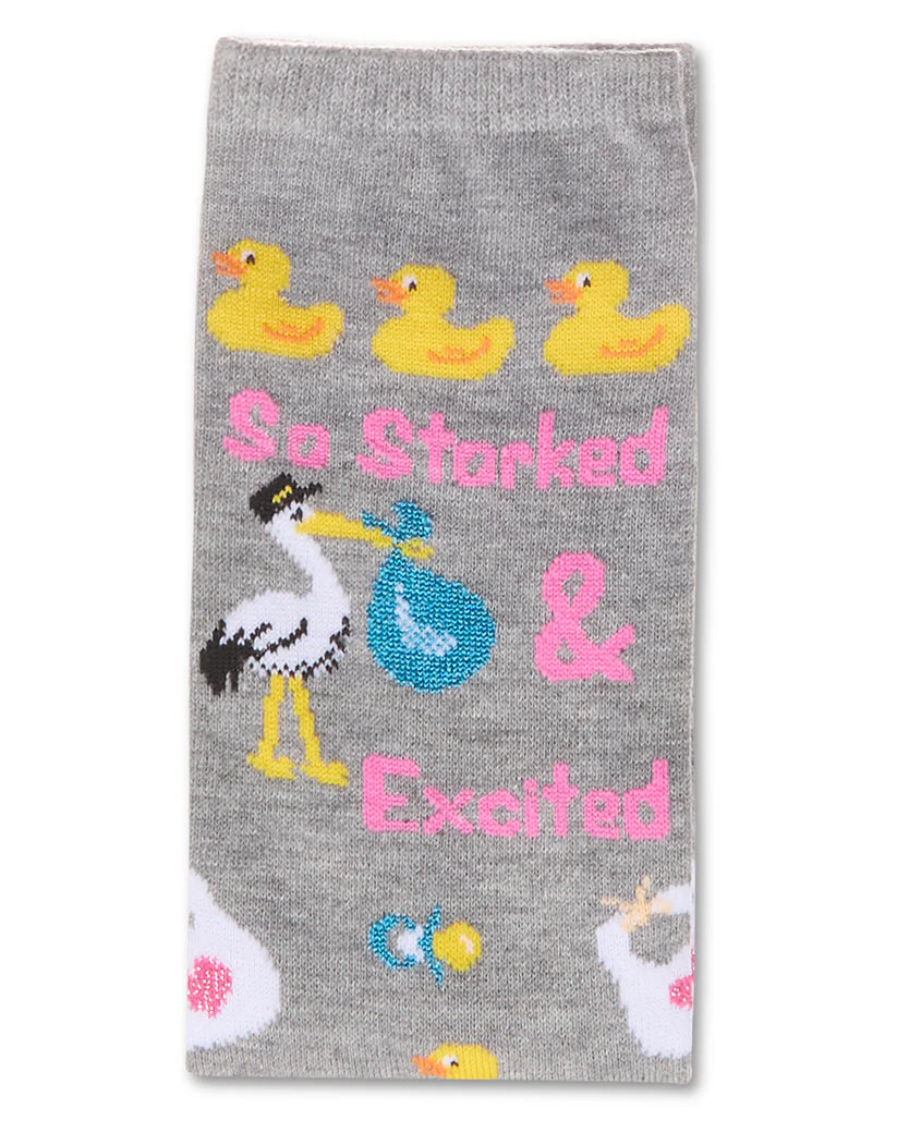 MeMoi So Storked Excited Greeting Card Socks