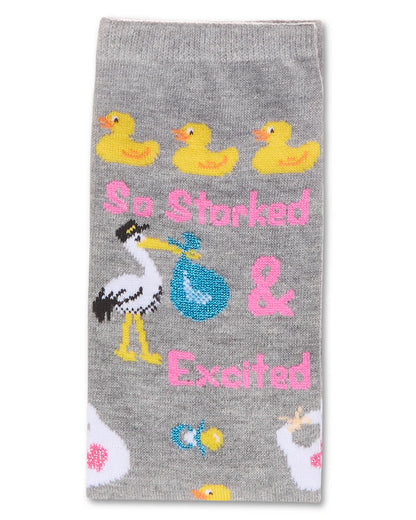 MeMoi So Storked Excited Greeting Card Socks