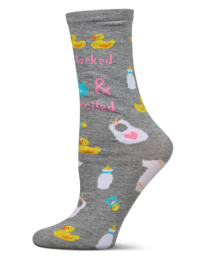 MeMoi So Storked Excited Greeting Card Socks