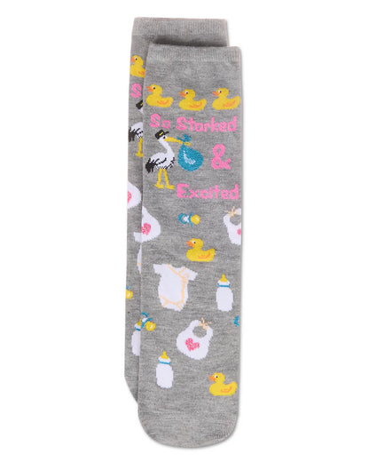 MeMoi So Storked Excited Greeting Card Socks