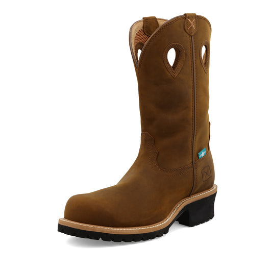 Twisted X Pull On Logger Distressed Saddle Composite Toe Waterproof EH