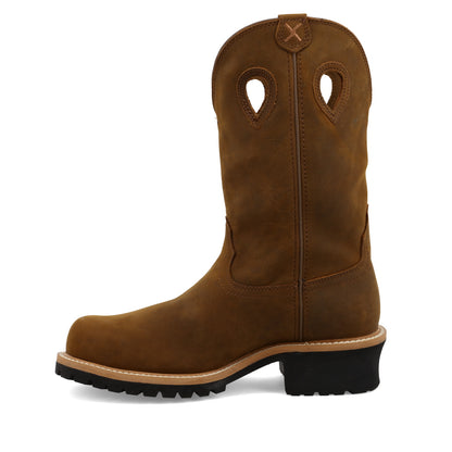 Twisted X Pull On Logger Distressed Saddle Composite Toe Waterproof EH