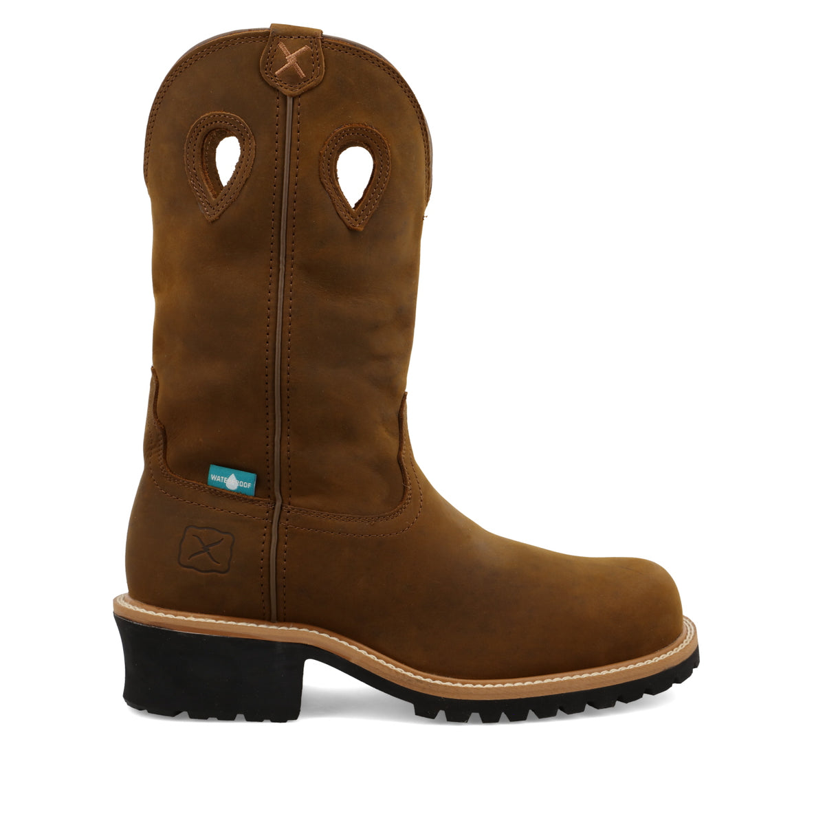 Twisted X Pull On Logger Distressed Saddle Composite Toe Waterproof EH