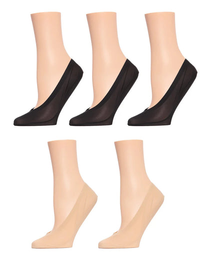 MeMoi Cotton Fine Edge Liner Black/Nude 5pk