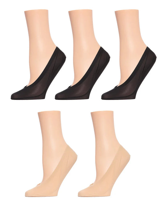 MeMoi Cotton Fine Edge Liner Black/Nude 5pk