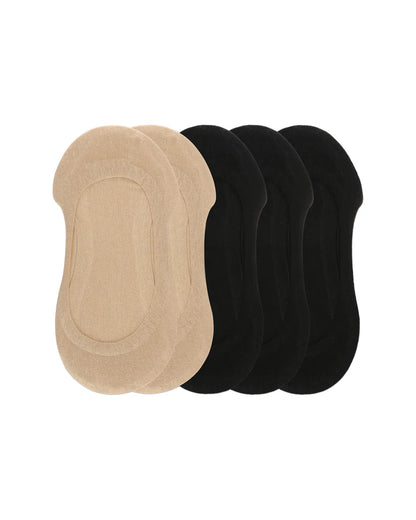 MeMoi Cotton Fine Edge Liner Black/Nude 5pk