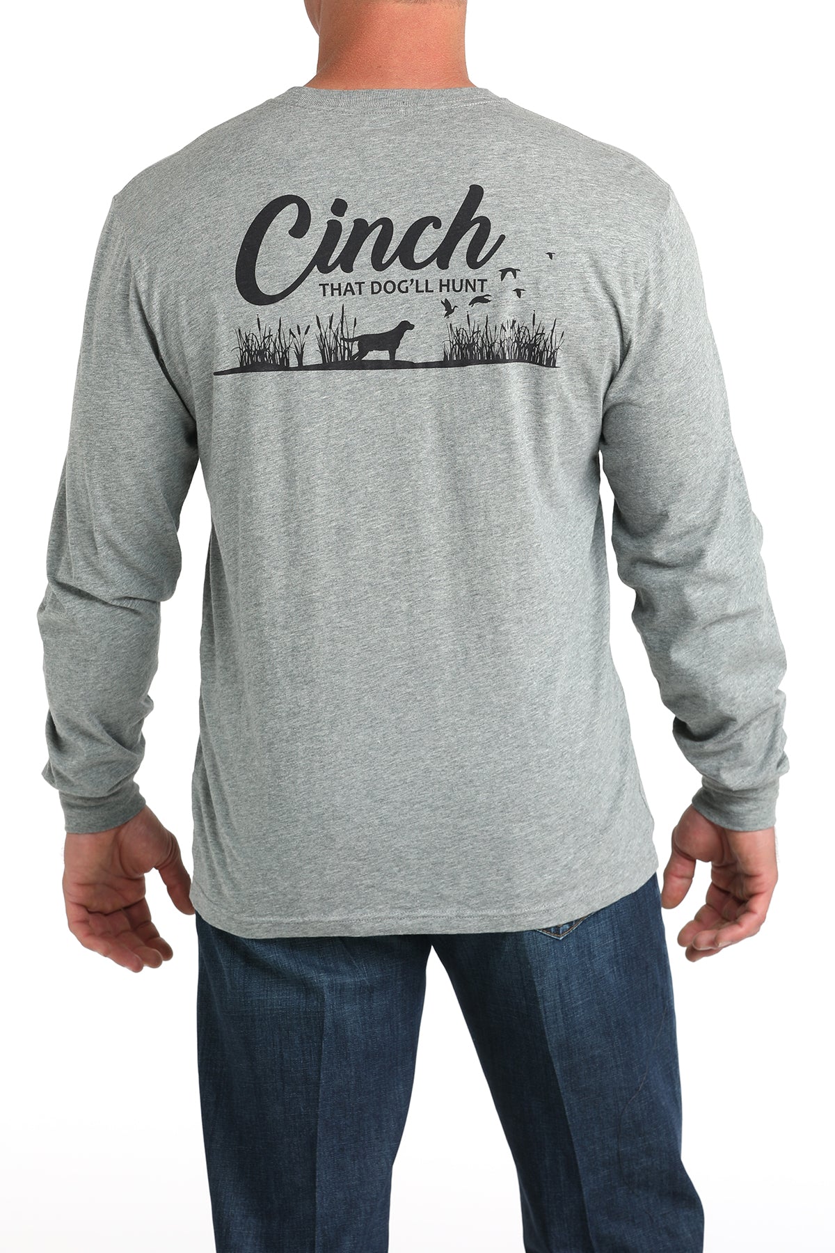 Cinch That Dog'll Hunt Long Sleeve Grey Tee