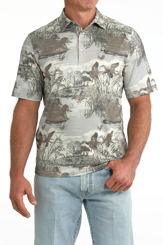 Cinch Arena Flex Polo Duck Hunting Print