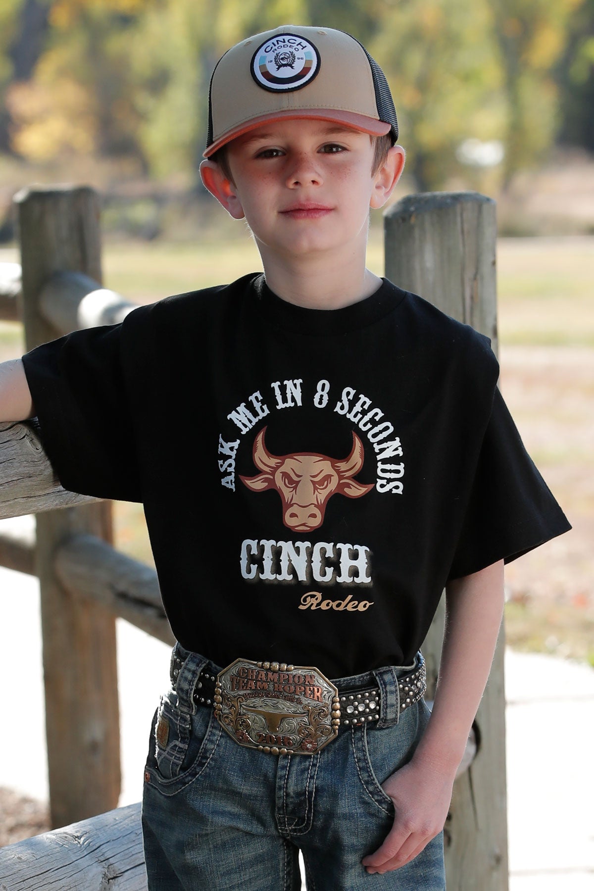 Cinch Ask Me In 8 Seconds Tee Black