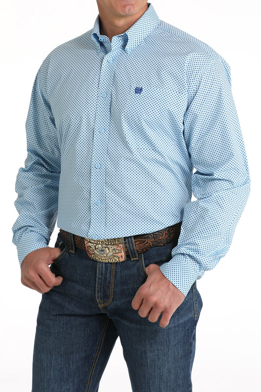 Cinch Long Sleeve Stretch Plain Weave Light Blue