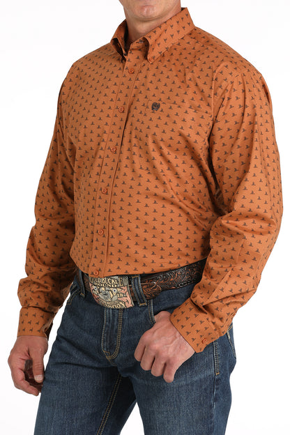Cinch Snek Print Shirt Rust