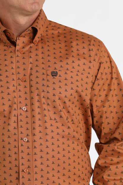 Cinch Snek Print Shirt Rust