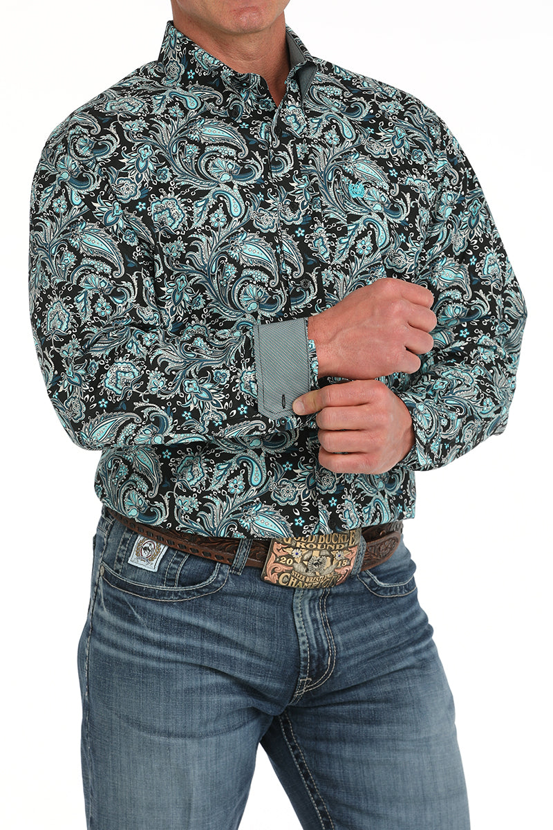 Cinch Turquoise Paisley Long Sleeve Shirt