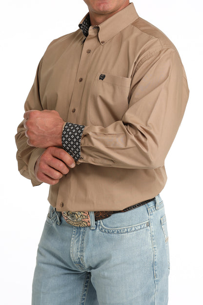 Cinch Solid Long Sleeve Shirt Khaki