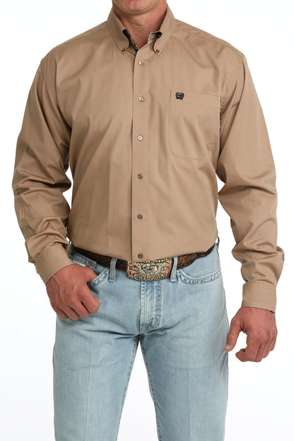 Cinch Solid Long Sleeve Shirt Khaki