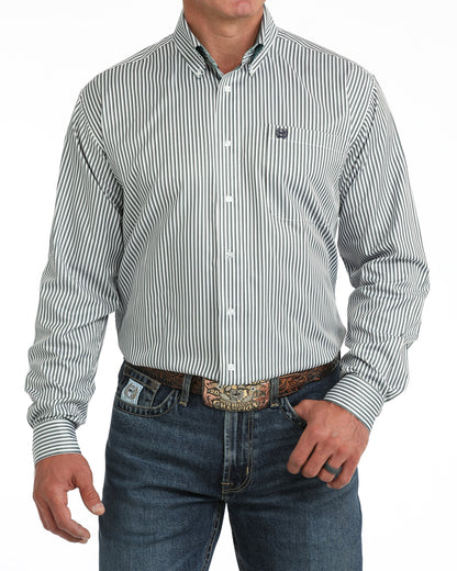 Cinch Tencel Long Sleeve Striped Button Shirt
