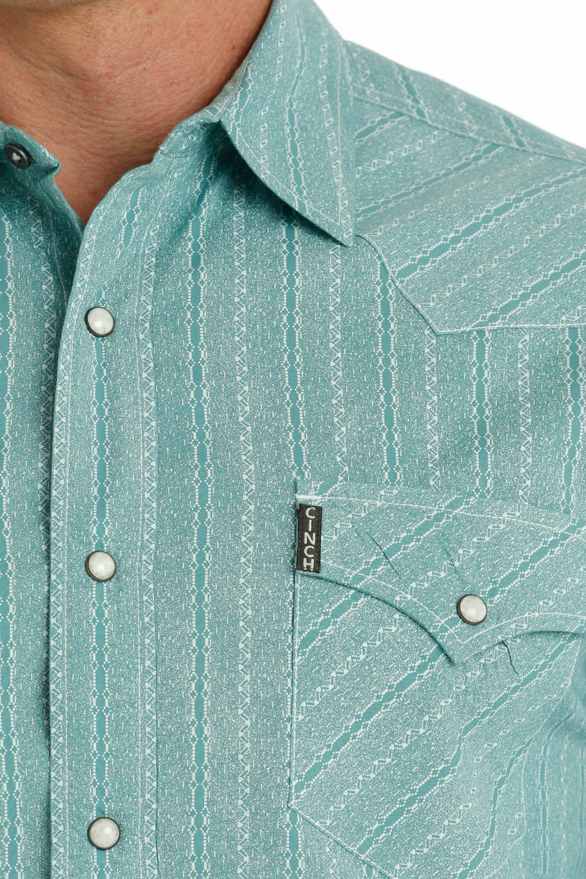 Cinch Modern Fit Turquoise Long Sleeve Snap Shirt