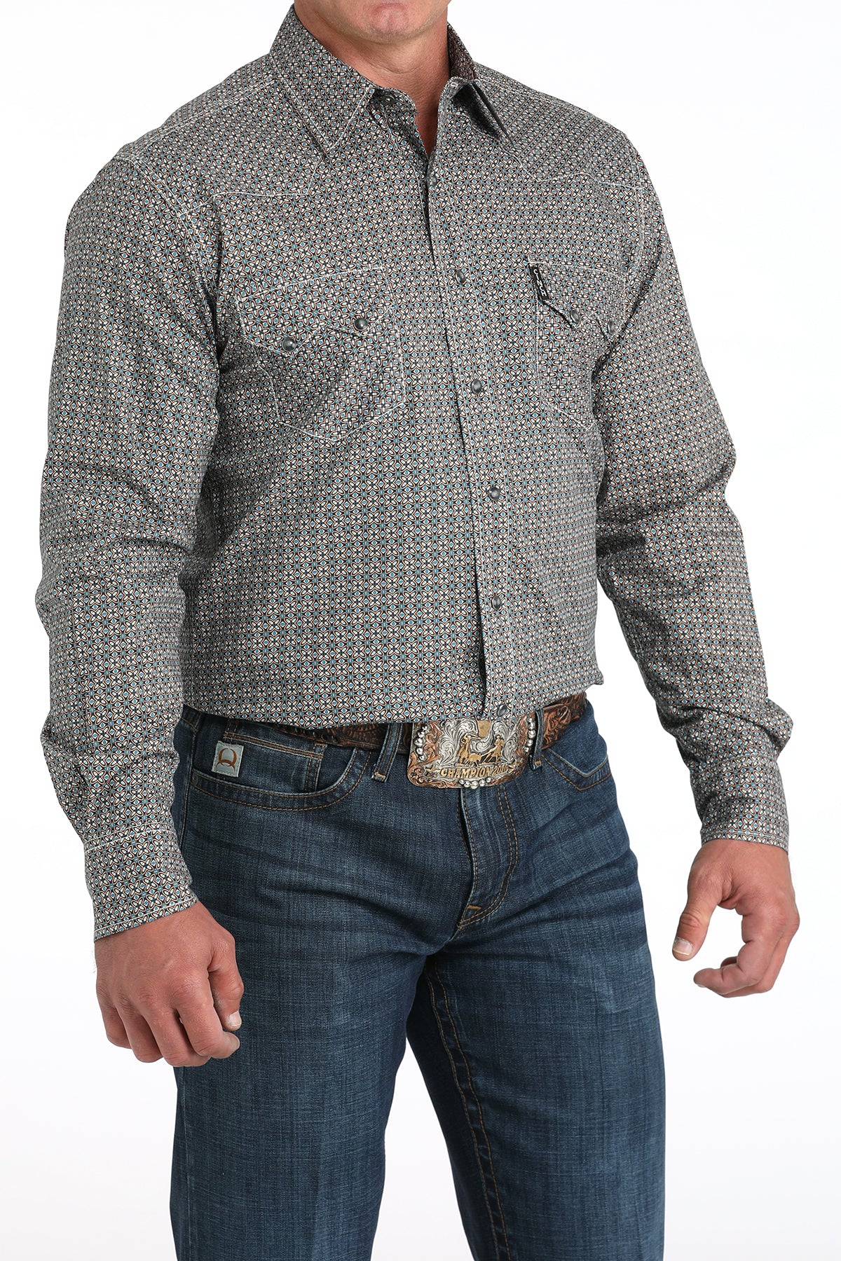 Cinch Modern Fit Western Plain Weave Long Sleeve Shirt