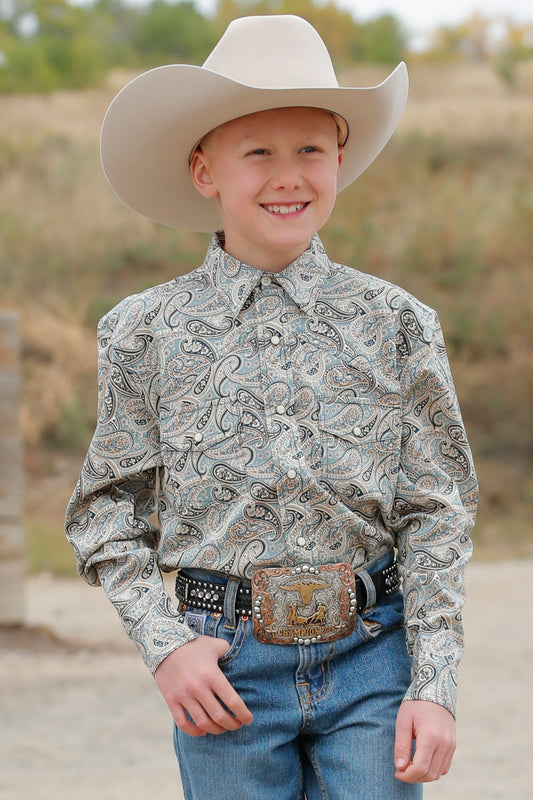 Cinch Kids Long Sleeve Shirt Paisley