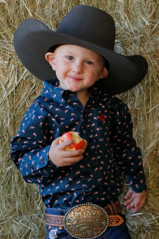 Cinch Toddler LS Flag navy