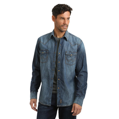 Wrangler Retro Premium LS Shirt Blue Denim