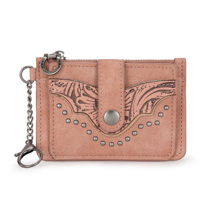 Montana West Floral Tooled Key Ring Wallet