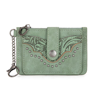 Montana West Floral Tooled Key Ring Wallet