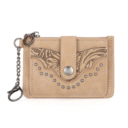 Montana West Floral Tooled Key Ring Wallet