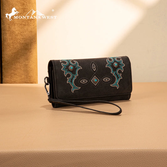 Montana West Concho Embroidered Collection Wallet