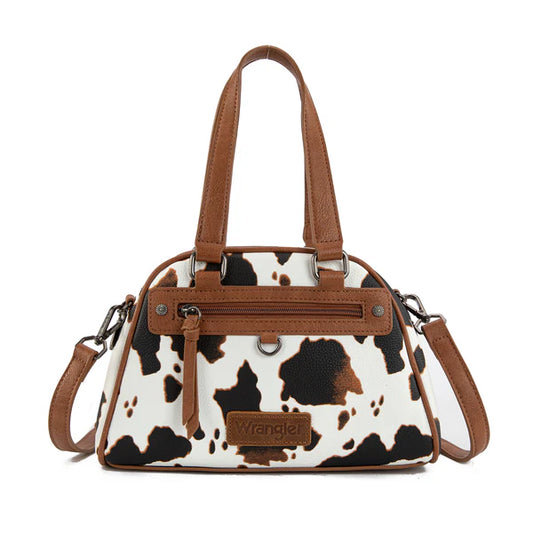 Montana West Wrangler Cow Print Satchel/Crossbody Cow Print
