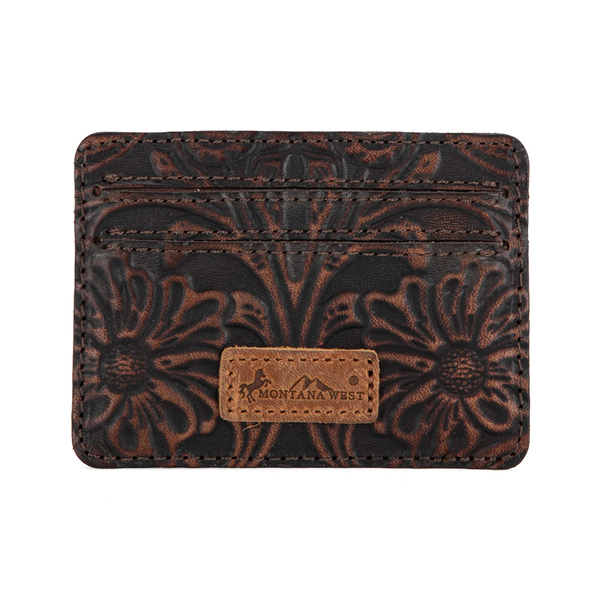 Montana West Tooled Genuine Leather Card Case