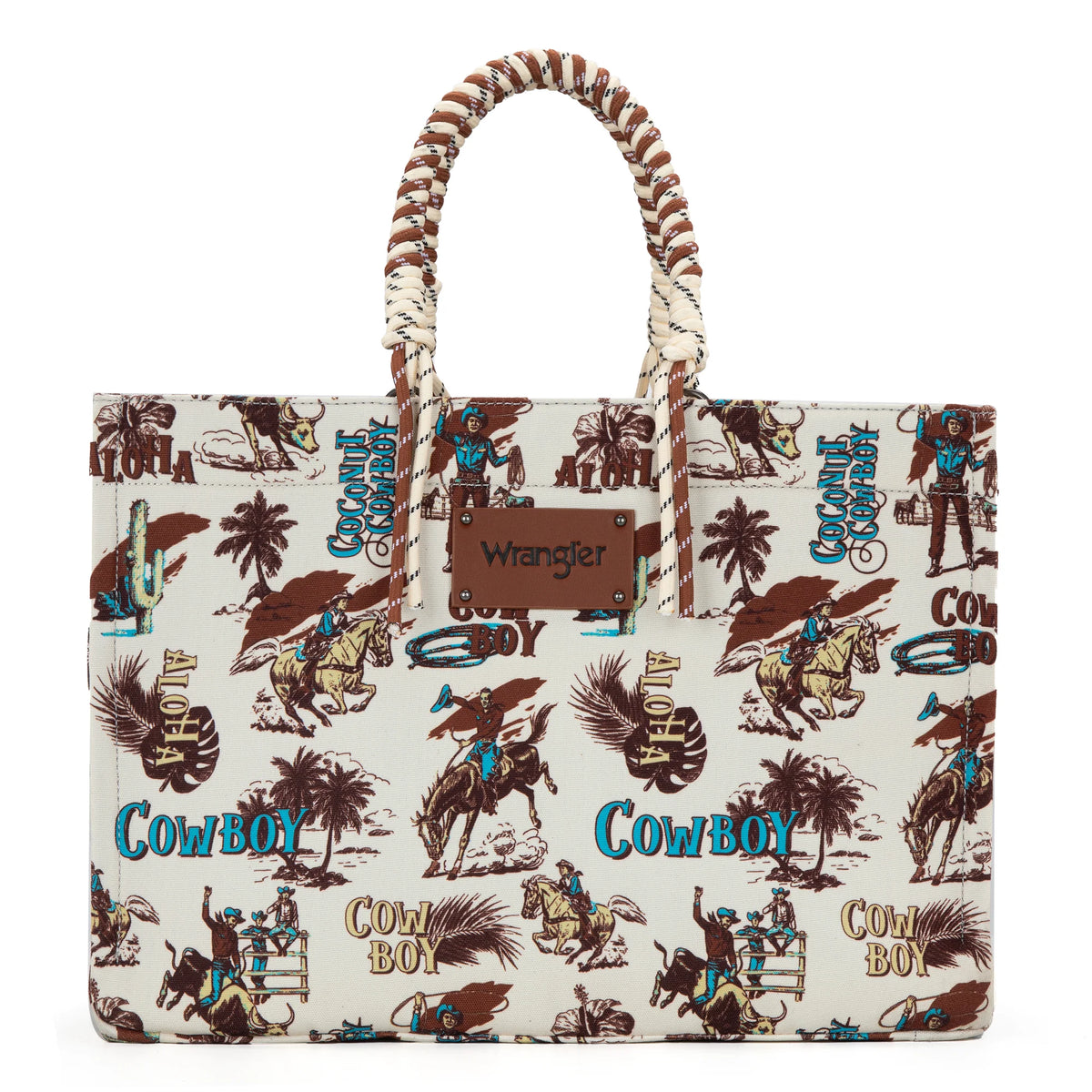 Montana West Wrangler Cowboy Canvas Wide Tote