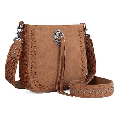 Montana West Tooled Crossbody Brown