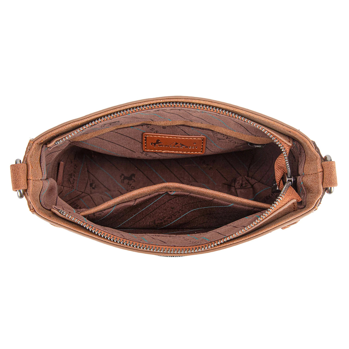 Montana West Tooled Crossbody Brown