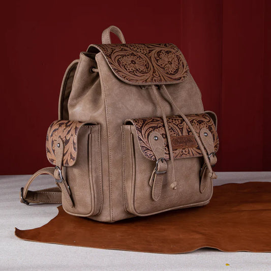 Montana West Wrangler Vintage Floral Tooled Backpack