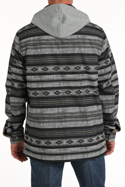 Cinch Aztec Hooded Canvas Jacket Grey