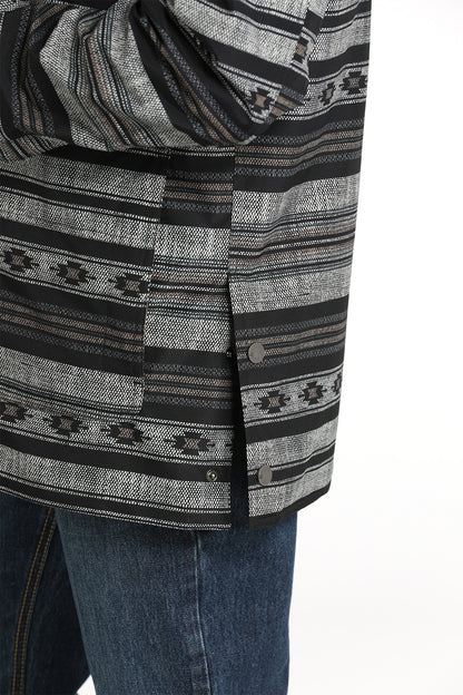 Cinch Aztec Hooded Canvas Jacket Grey