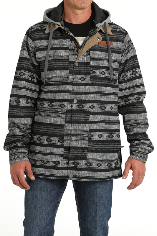 Cinch Aztec Hooded Canvas Jacket Grey
