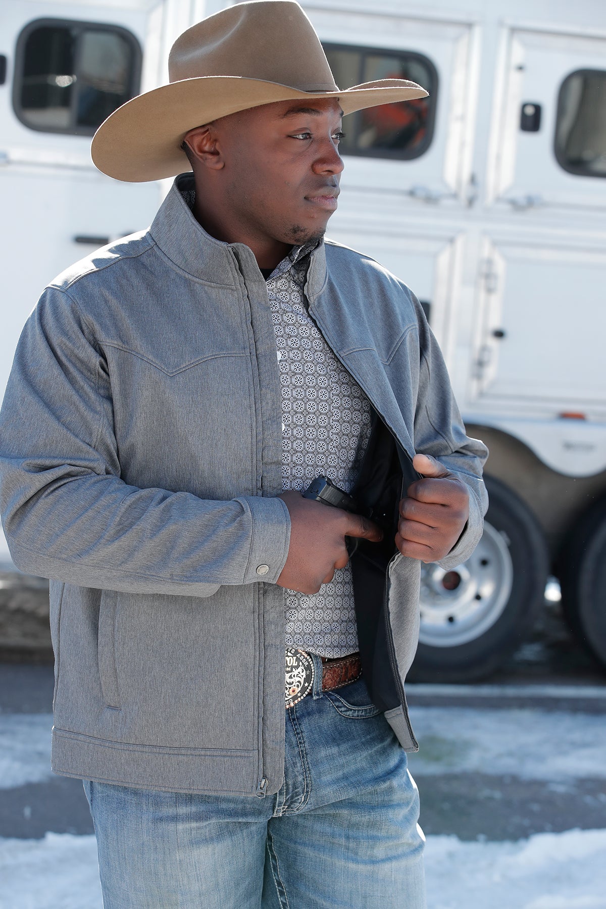 Cinch Concealed Carry Softshell Jacket Grey